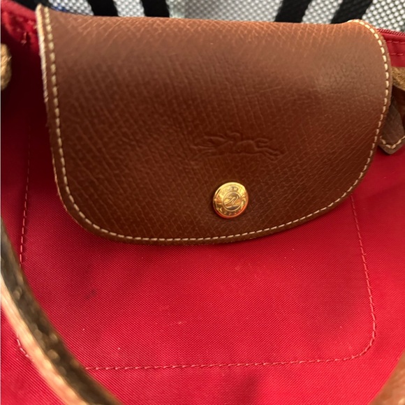Longchamp Red Tote with Brown Handles - Picture 3 of 10